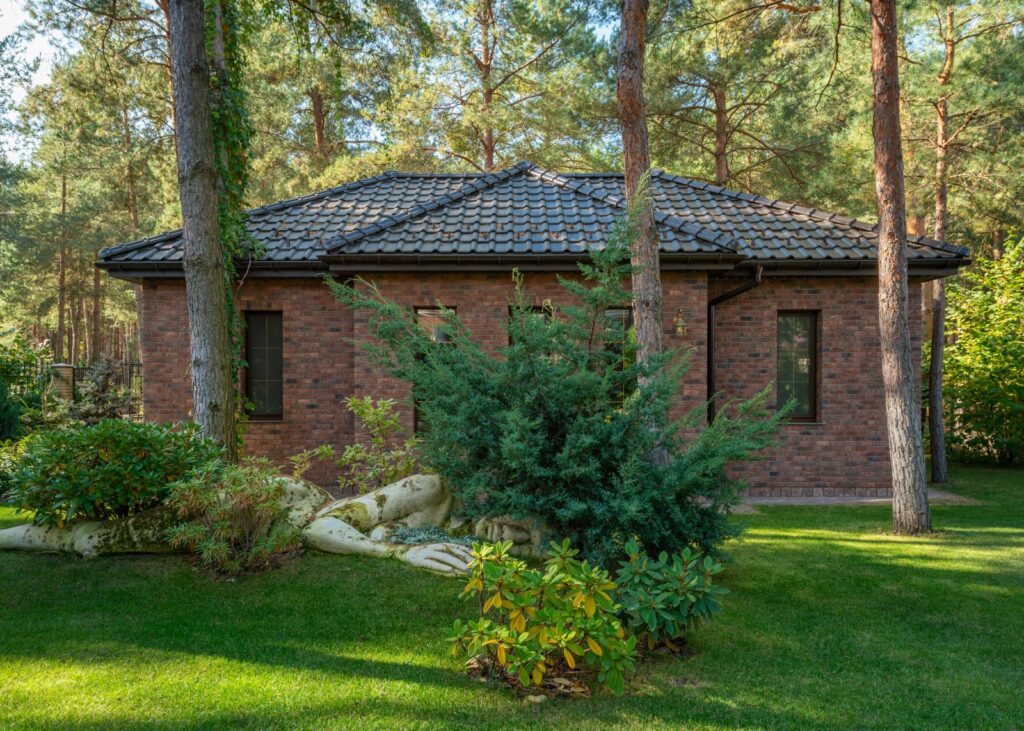 Small modern backyard guest house with glass doors